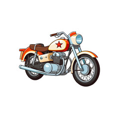 Obraz premium Motorcycle with chrome accents and a black seat. Suitable for showing off vintage motorcycles and motorbike themed designs. Generative AI