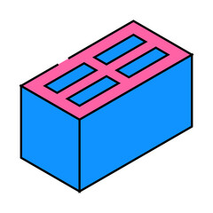 cement block line icon vector. cement block sign. isolated symbol illustration