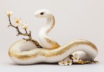 Fototapeta premium 年賀状素材 巳年 へび