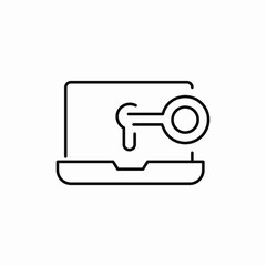 laptop key lock icon sign vector