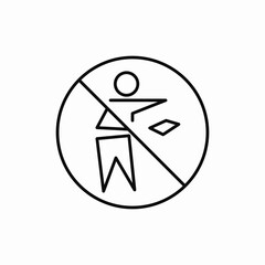 prohibited trush icon sign vector