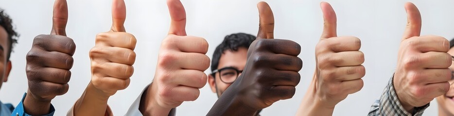 Diverse Hands Giving Thumbs Up, Teamwork and Success