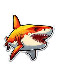 Obraz premium CARTOON OF A SHARK WITHOUT BACKGROUND