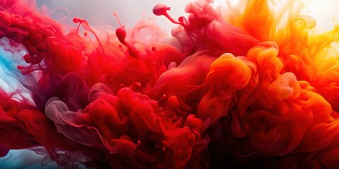 Obraz premium of vibrant red and mixed colored ink liquid background, ink, colored, liquid, abstract, background, vibrant, texture, watercolor