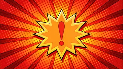 Vibrant comic style surprise exclamation on grunge red background, comic, vibrant, surprise, exclamation, grunge, red