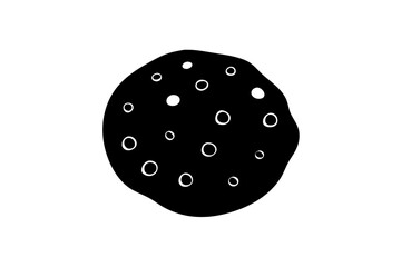 Cookie black icon vector, Cookies biscuit vector symbol