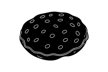 Cookie black icon vector, Cookies biscuit vector symbol