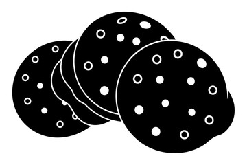 Cookies icon, cookie vector symbol, Bite biscuit icon
