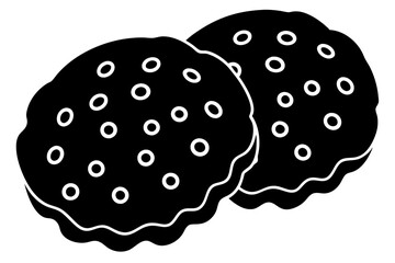 Cookies icon, cookie vector symbol, Bite biscuit icon
