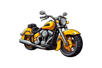 Motorcycle with chrome accents and a black seat. Suitable for showing off vintage motorcycles and motorbike themed designs. Generative AI