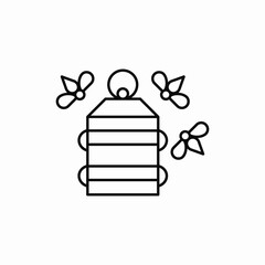 beehive honey icon sign vector
