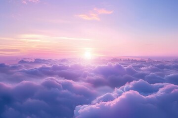 A beautiful sunset scene with clouds in the sky