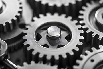 Interlocking Gears Close Up Precise Machinery Movement