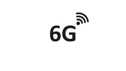 the Animated 6G network icon design in flat icon. Technology concept icon. 4k animated. - Powered by Adobe