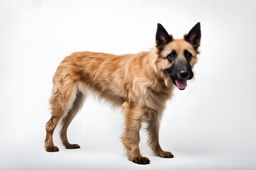 Belgian laekenois dog on white background, AI Generated