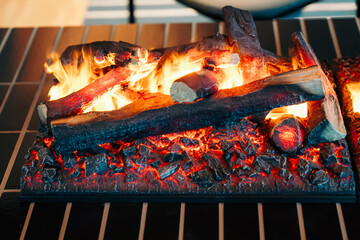 アイスランドのホテルにある暖炉