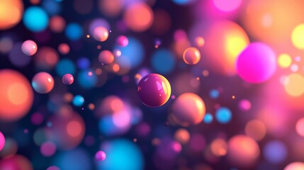 Naklejka premium Colorful Bokeh Bubbles, Shimmering Abstract Background