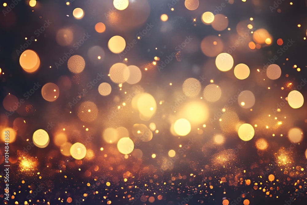 Wall mural a mesmerizing bokeh background with golden and warm tones, creating a dreamy atmosphere perfect for 