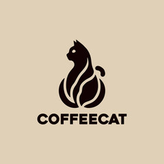 A logo for coffee with a picture of a cat on it