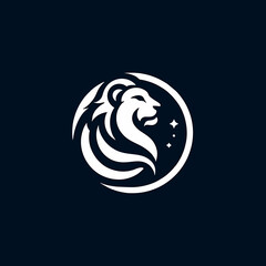 A white lion with stars and a lion head on the top