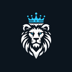 A lion with a crown on its head