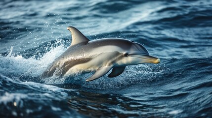 Naklejka premium Dolphin Leaping Through Waves
