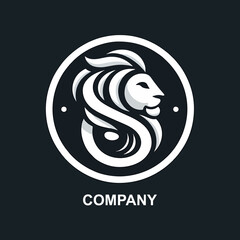 A black and white image of a lion head with a crown on it