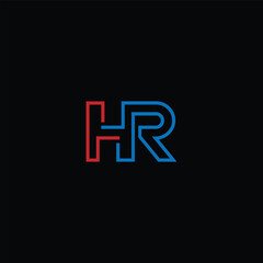 HR or RH abstract outstanding letter design. Awesome branding company different colors illustration logo.	
