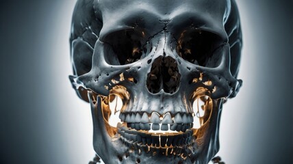 X-ray of the skull of the head