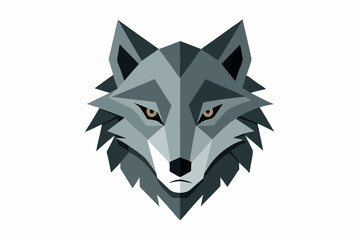 geometric wolf head  