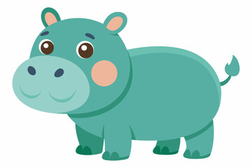 Cute baby hippopotamus cartoon