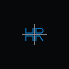 HR or RH abstract outstanding letter design. Awesome branding company different colors illustration logo.