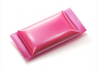 Pink Sweet Chewing Bubble Gum Package Vector Illustration for Candy Lovers and Graphic Design Projects