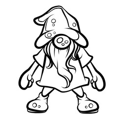Adobe Illustrator Artworkgnome drawing with black lines on a white background