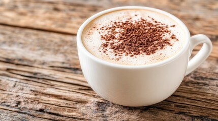 Warm and Cozy Cappuccino on Rustic Wooden Table