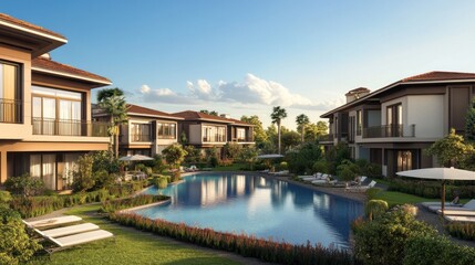 Obraz premium Luxury Villas with Swimming Pool