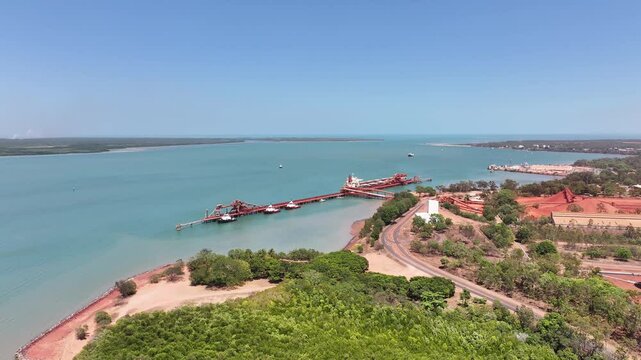 Aerial footage of Weipa Queensland Australia
