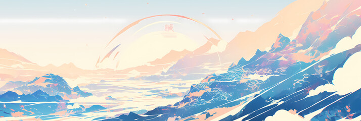 Soothing Abstract Water and Sky Wallpaper &ndash; Perfect for Relaxing Backgrounds