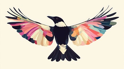 Fototapeta premium Blue Magpie Ascending into the Sky