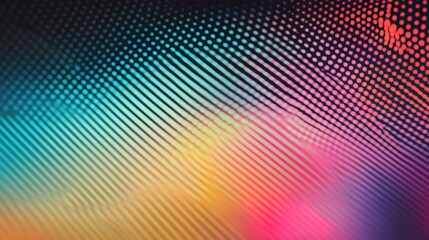 Fototapeta premium A mesmerizing display of colorful blurry lights arranged in a halftone pattern, creating a vibrant and dynamic visual experience. The soft gradients of color blend seamlessly, 
