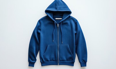 blue hoodie mockup zip up hoodie mockup front and back on white background template