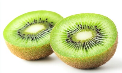 Fototapeta premium sliced kiwi fruits isolated on white background