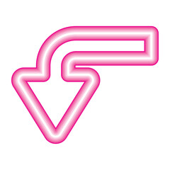 pink here neon arrow