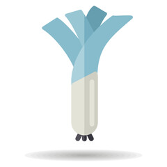 Leeks, fresh onion stalk isolated vector icon