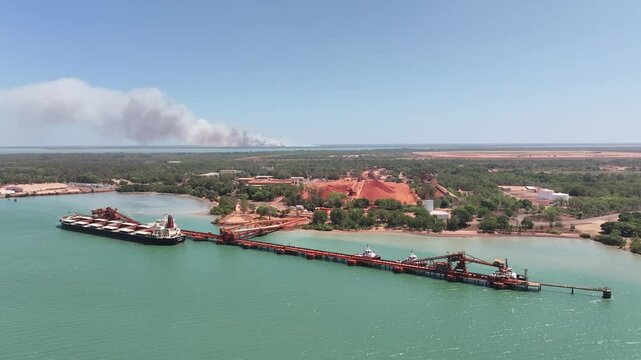 Aerial footage of Weipa Queensland Australia