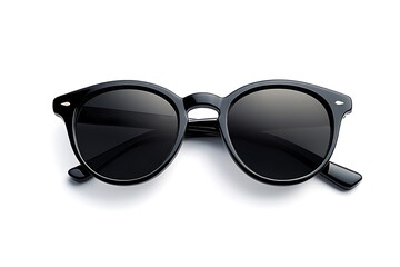 Sunglasses with a dark gray frame on a white background.