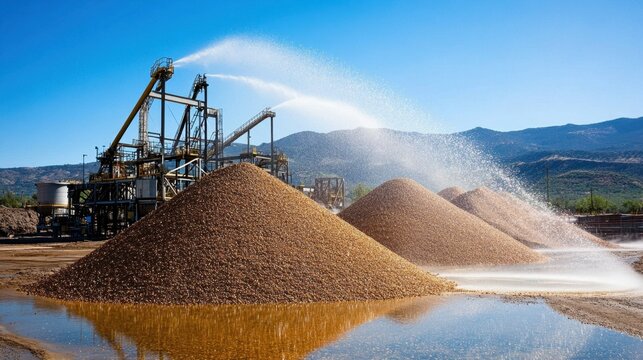Gold Mine Heap Leaching Process in Action