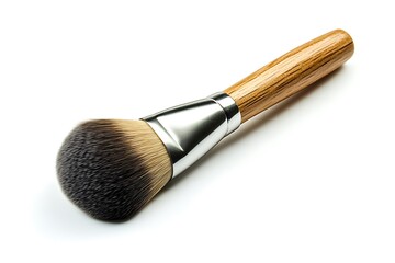 New makeup brush on white background