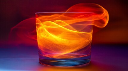 Fiery Swirls in a Whiskey Glass