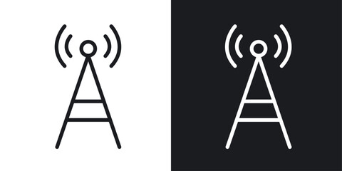 Antenna icon in Thin line black color. flat simple vector symbols illustration.